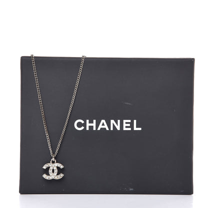 Chanel Crystal Timeless CC Necklace Silver 6 of 6