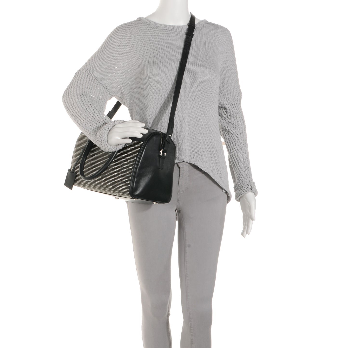 Leather Studded Duffle 6 Black