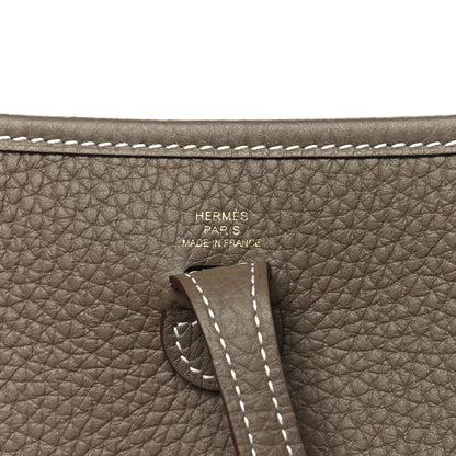 Hermes Taurillon Clemence Amazone Evelyne TPM Etoupe Bleu Indigo 6 of 11