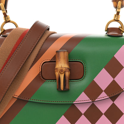 Gucci Calfskin Geometric Print Medium Bamboo 1947 Top Handle Bag Brown 8 of 10