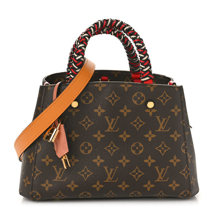 Louis Vuitton Monogram Braided Montaigne BB Coquelicot Creme Safran Peach 1 of 8