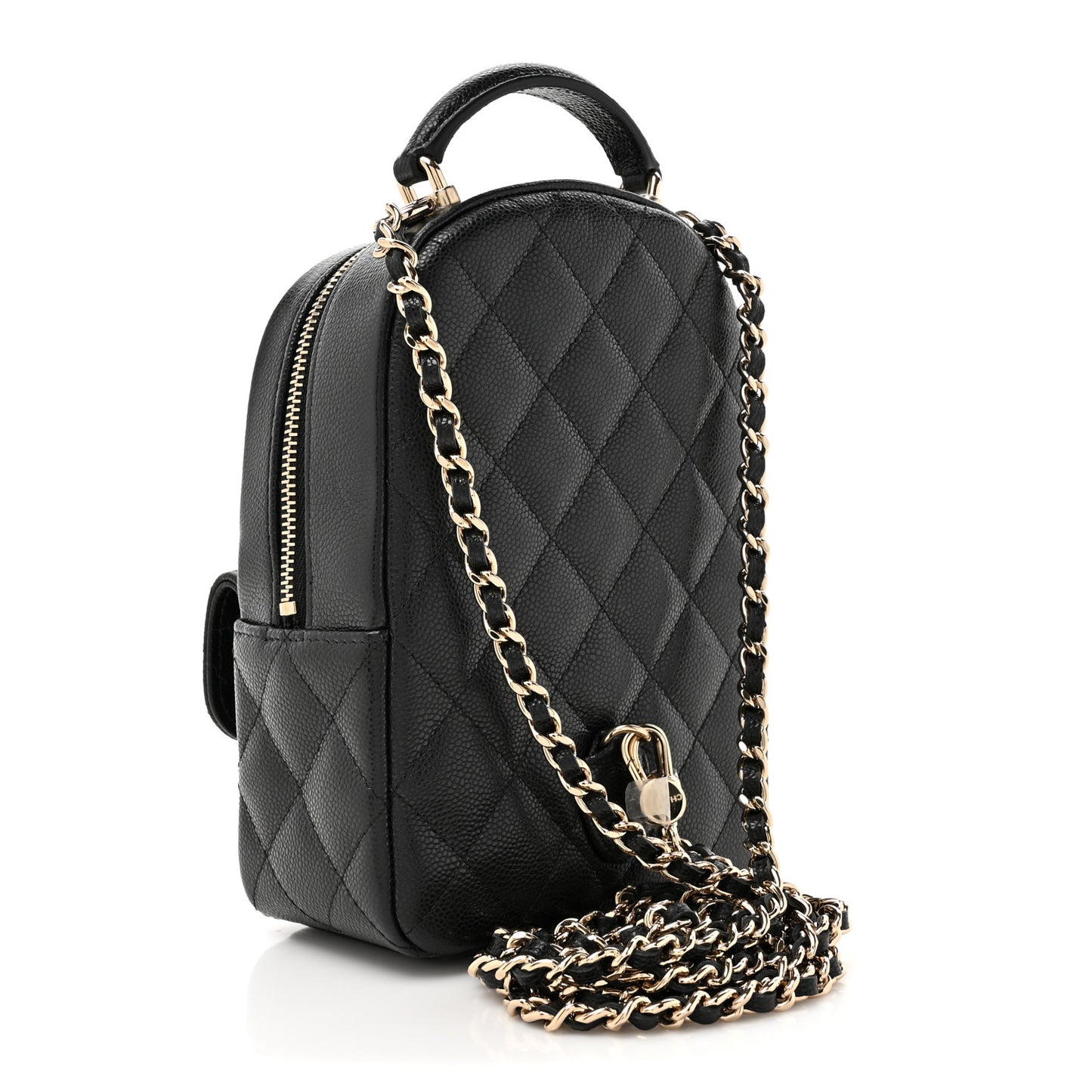Caviar Quilted CC Mini Classic Backpack Black