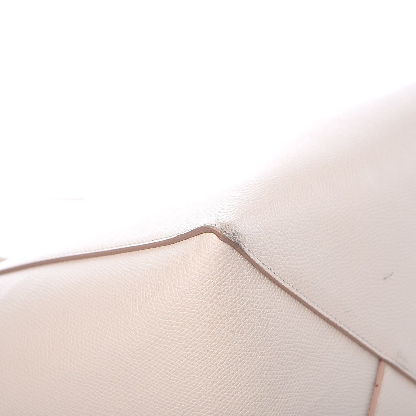 Grained Calfskin Medium Horizontal Cabas Phantom White