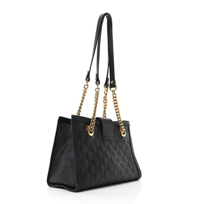 Gucci Guccissima Small Padlock Tote Black 3 of 10
