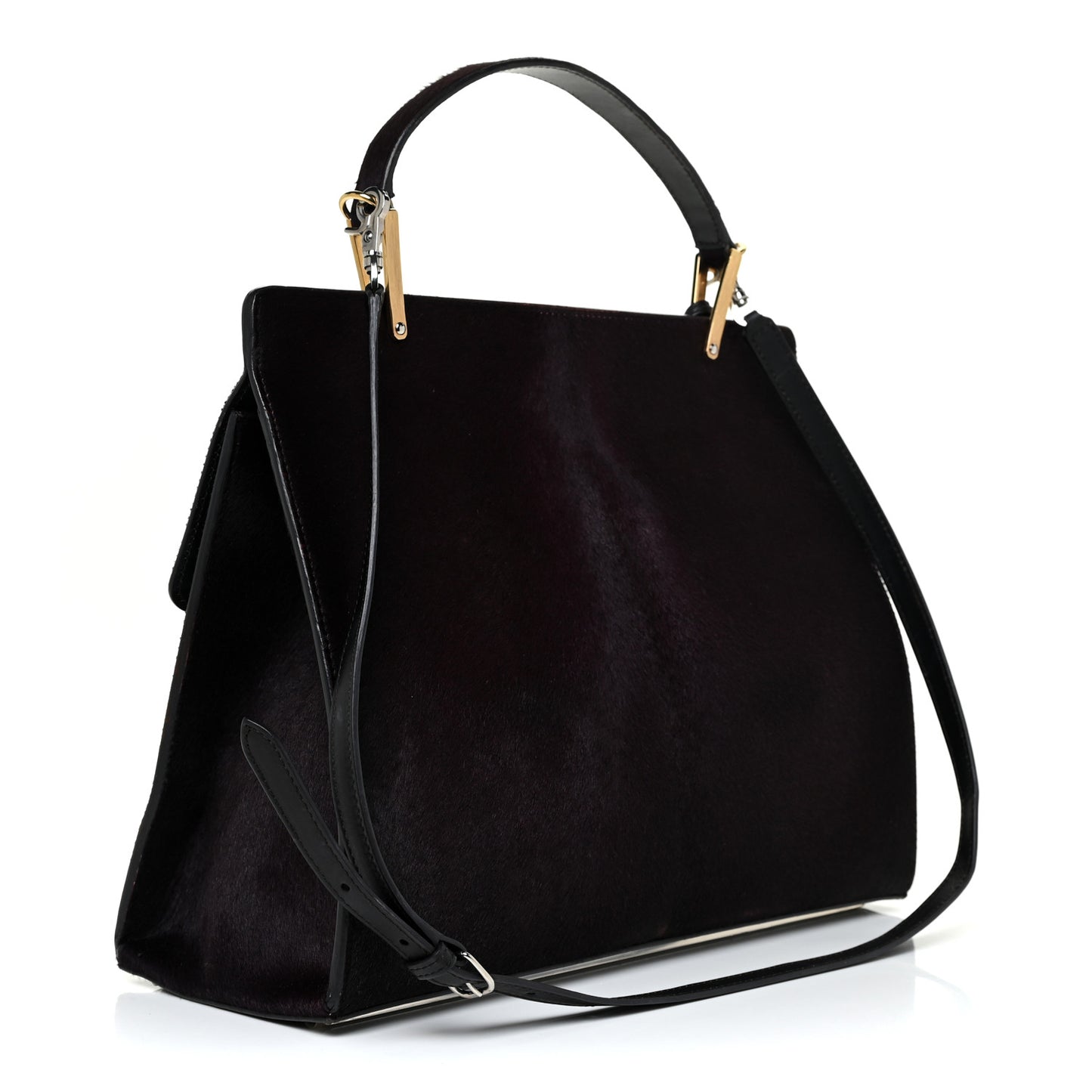 Calf Hair Le Dix Cartable M Shoulder Bag Burgundy