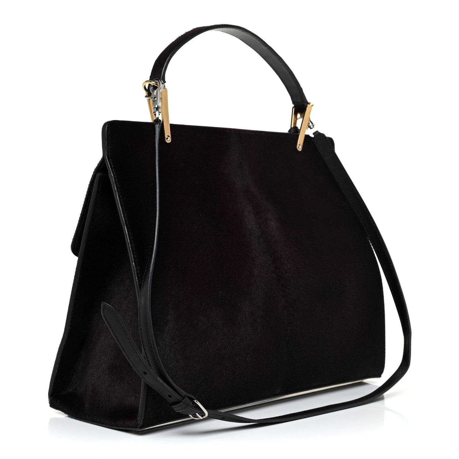 Balenciaga Calf Hair Le Dix Cartable M Shoulder Bag Burgundy 3 of 14