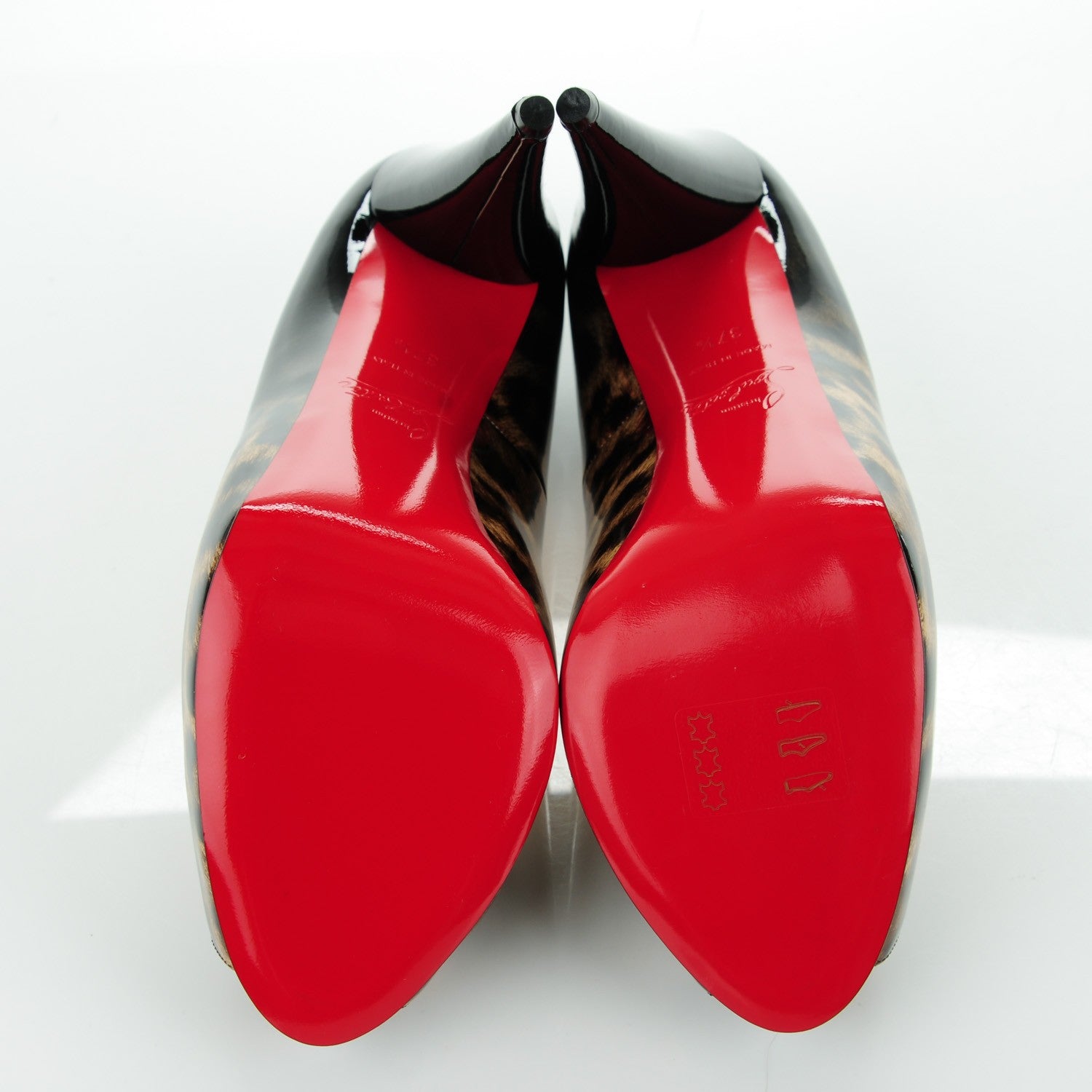 Christian Louboutin Patent Degrade Leopard Very Conic 120 Pumps 37.5 Black 5 of 8