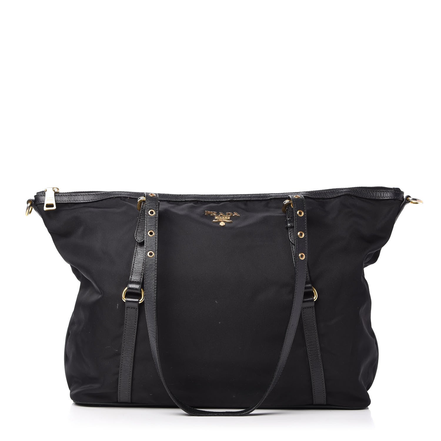 Prada Tessuto Nylon Saffiano Tote Black 1 of 12