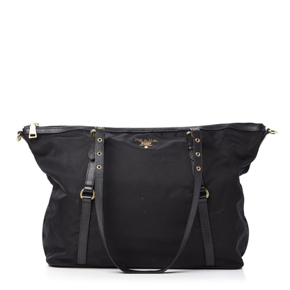 Prada Tessuto Nylon Saffiano Tote Black 1 of 12