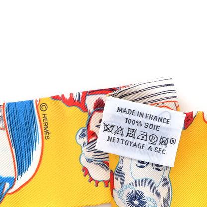 Hermes Silk Dress Code Twilly Jaune Vif Rouge White 3 of 3