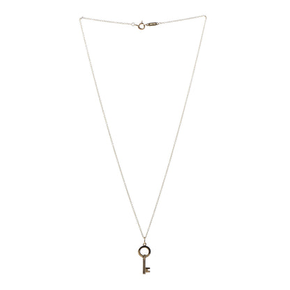 Tiffany 18K Yellow Gold Modern Keys Open Round Key Pendant Necklace 3 of 7