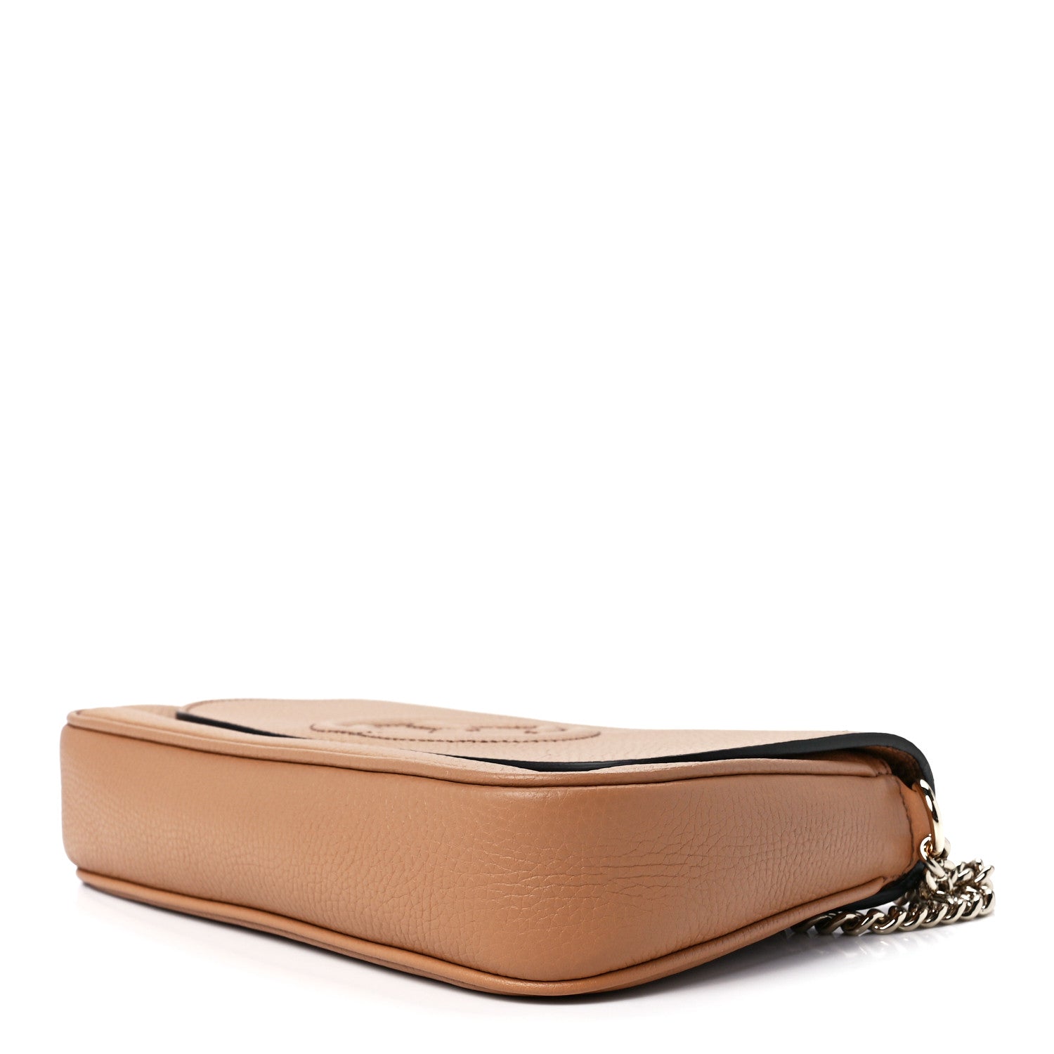 Gucci Pebbled Calfskin Medium Soho Flap Crossbody Camelia 10 of 12