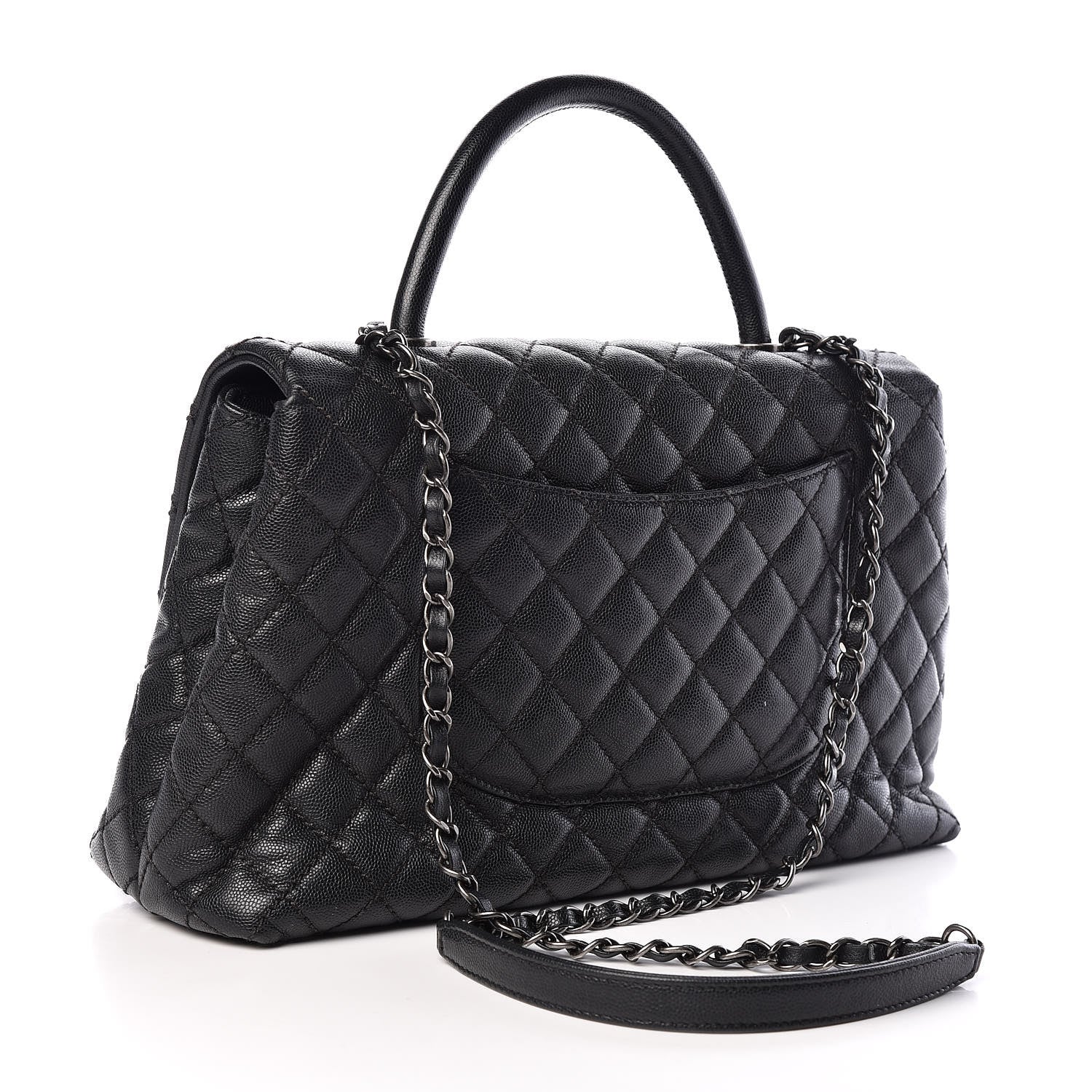 Chanel Caviar Quilted Medium Coco Handle Flap Black 3 of 12