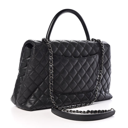 Chanel Caviar Quilted Medium Coco Handle Flap Black 3 of 12
