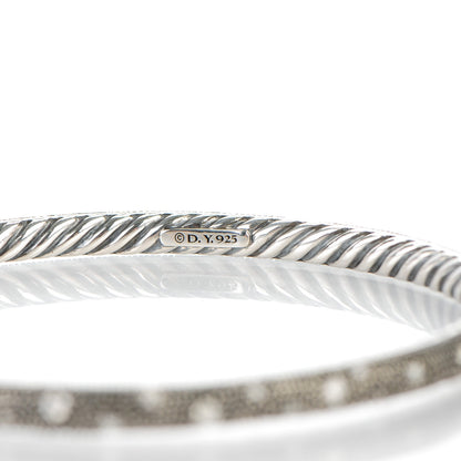 David Yurman Sterling Silver Diamond 4mm Midnight Melange Bangle Bracelet 4 of 4