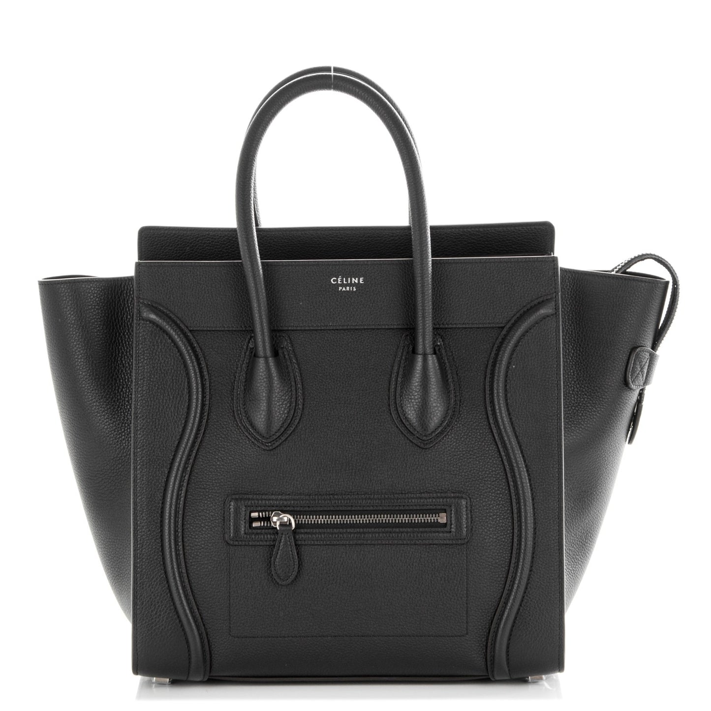 Drummed Calfskin Mini Luggage Black