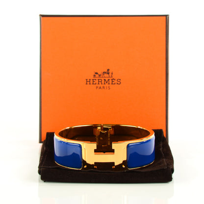 Hermes Enamel Wide Clic Clac H Bracelet GM Royal Bleu 7 of 7