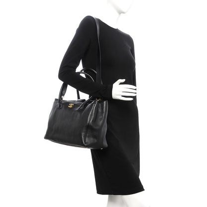 Chanel Calfskin Cerf Executive Shopper Tote Black 2 of 12