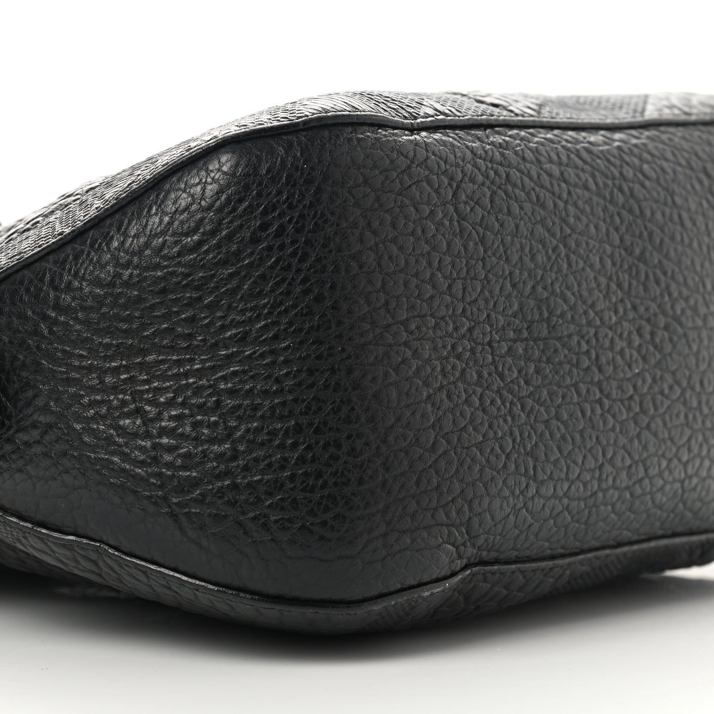 Heritage Grain Check Embossed Small Orchard Bowling Bag Black