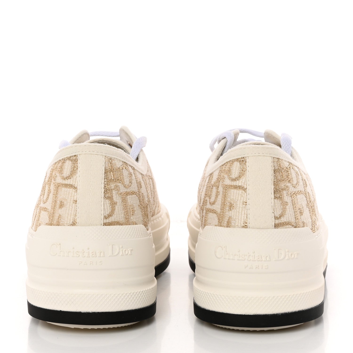 Christian Dior Canvas Oblique Walk'N'Dior Low Top Sneakers 35 Beige Gold 5 of 11