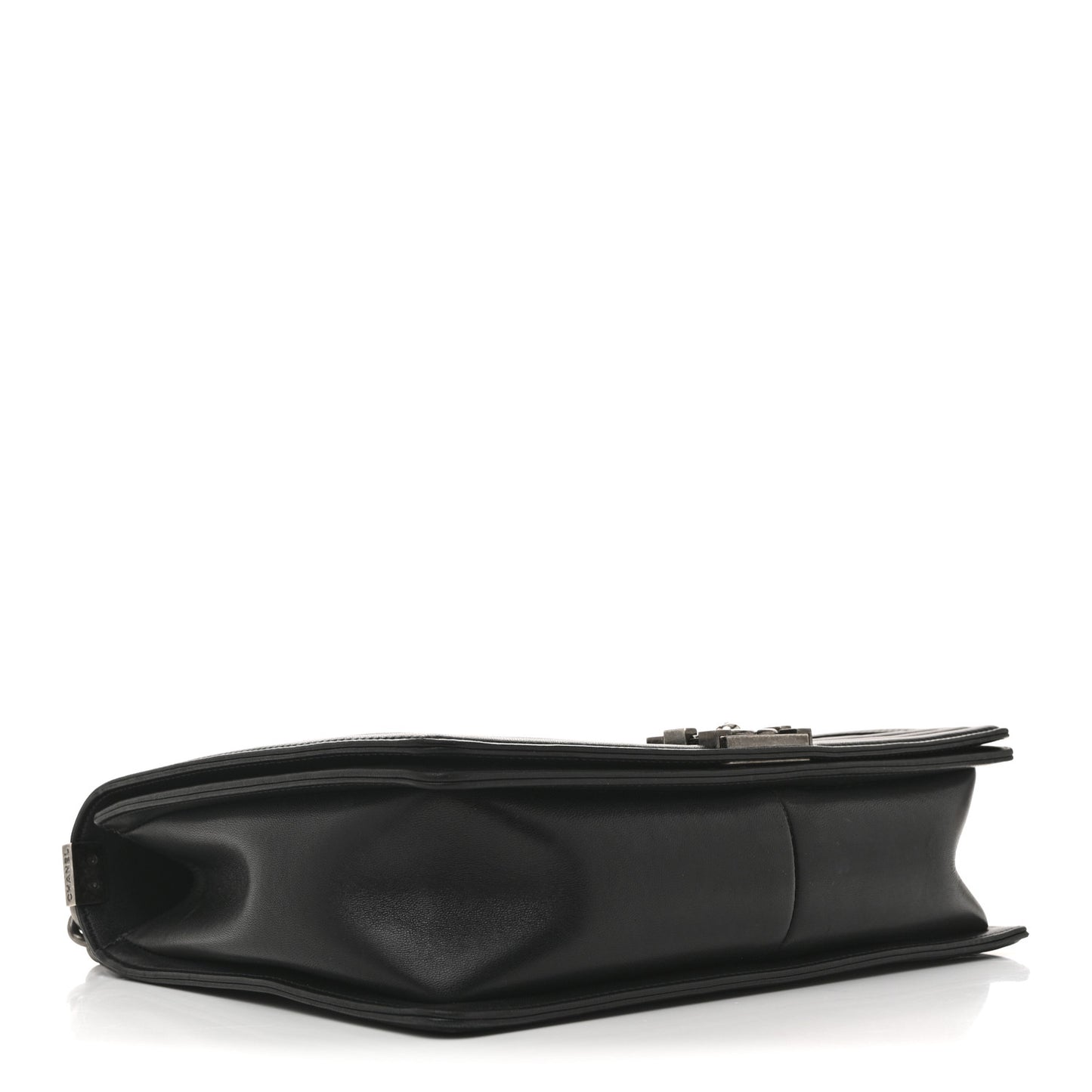 Lambskin Quilted Large Boy Flap Black