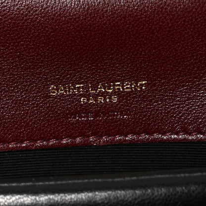 Saint Laurent Lambskin Chevron Quilted Small Loulou Rouge Cabernet 6 of 9