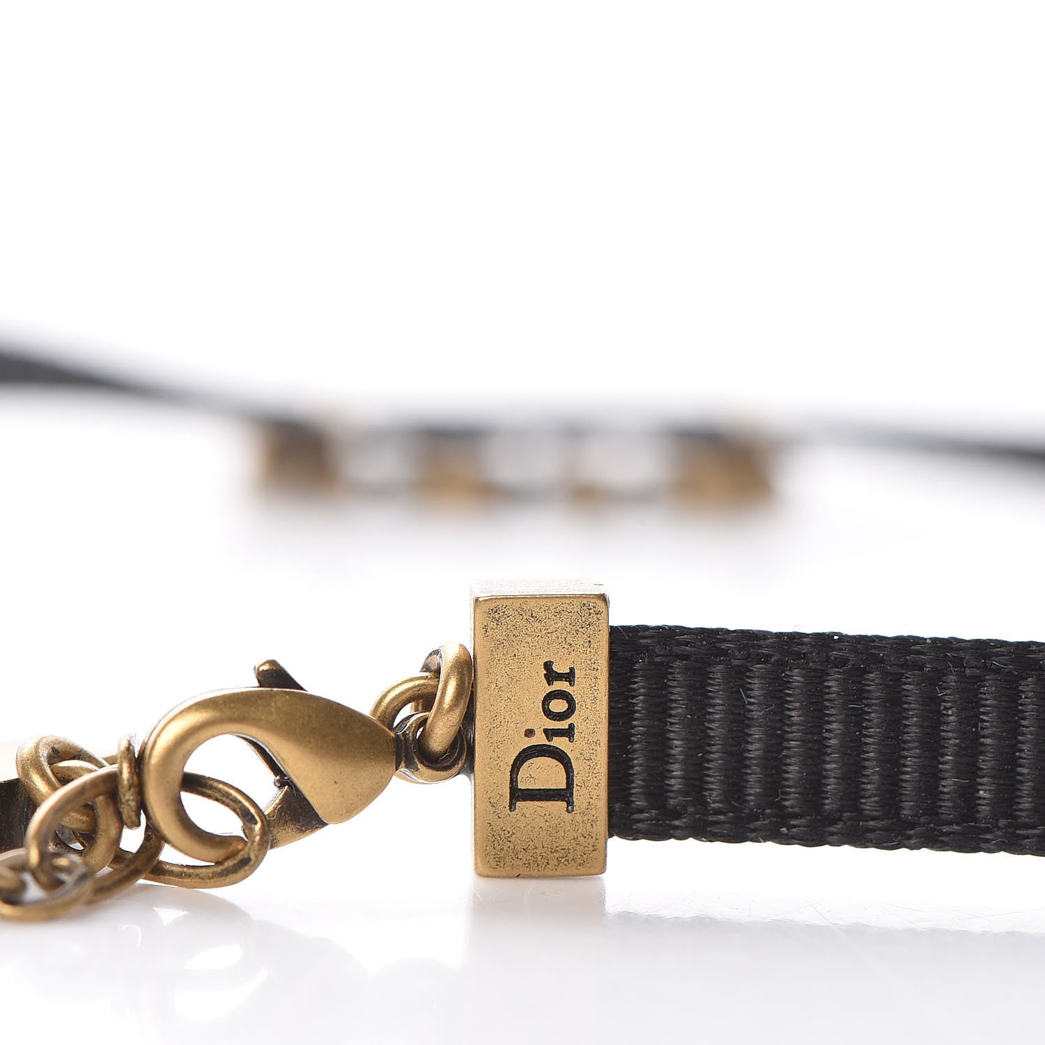 Christian Dior Grosgrain Ribbon Dior Logo Choker Necklace Black 6 of 6