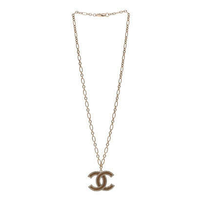 Chanel Crystal Glass CC Necklace Light Gold 3 of 7