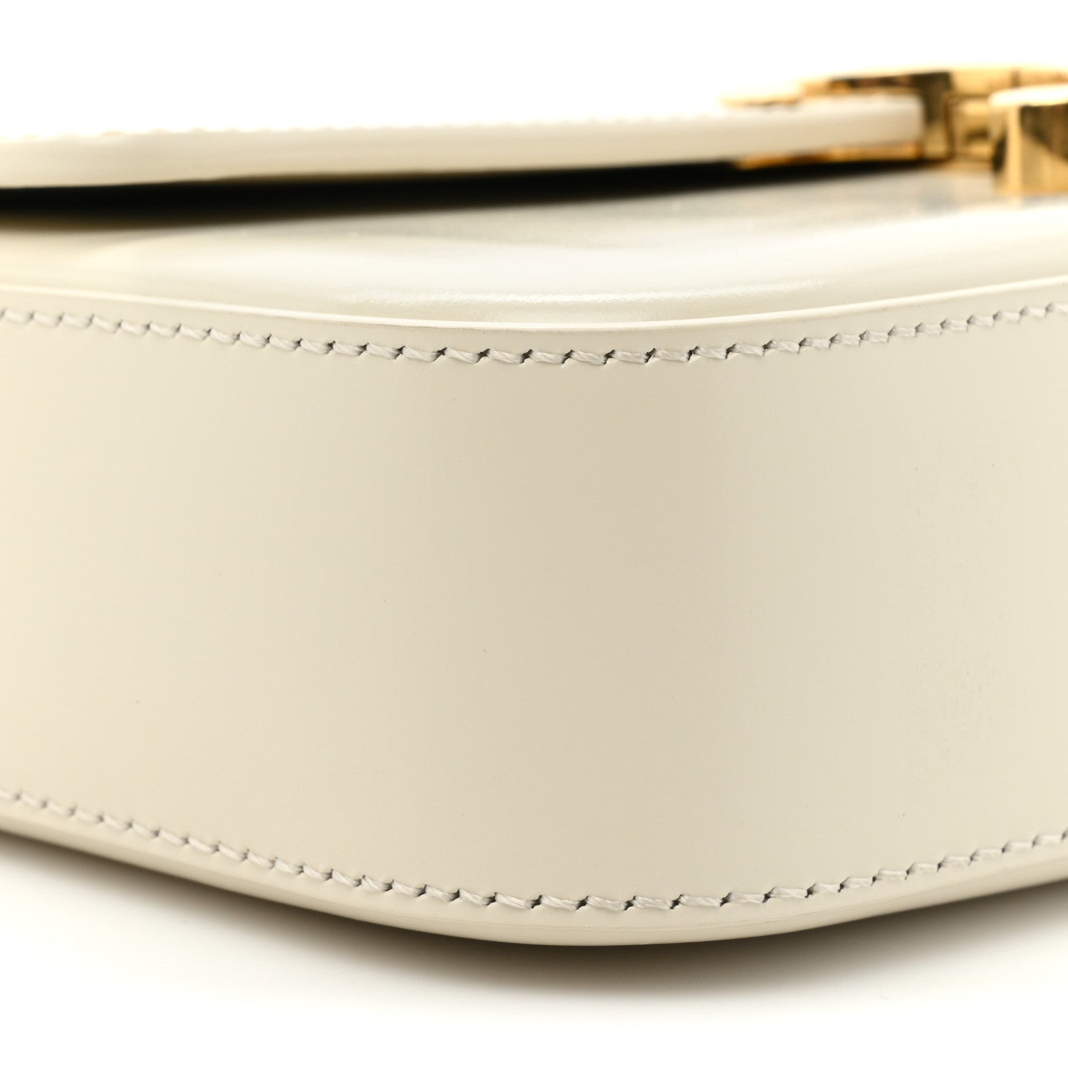 Celine Shiny Calfskin Triomphe Shoulder Bag White 9 of 10