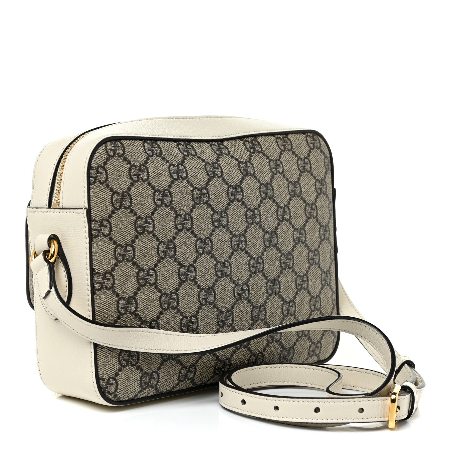 Gucci GG Supreme Monogram Small Horsebit 1955 Shoulder Bag Beige Mystic White 3 of 15