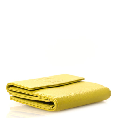 Chanel Caviar Timeless CC Compact French Wallet Yellow 4 of 9