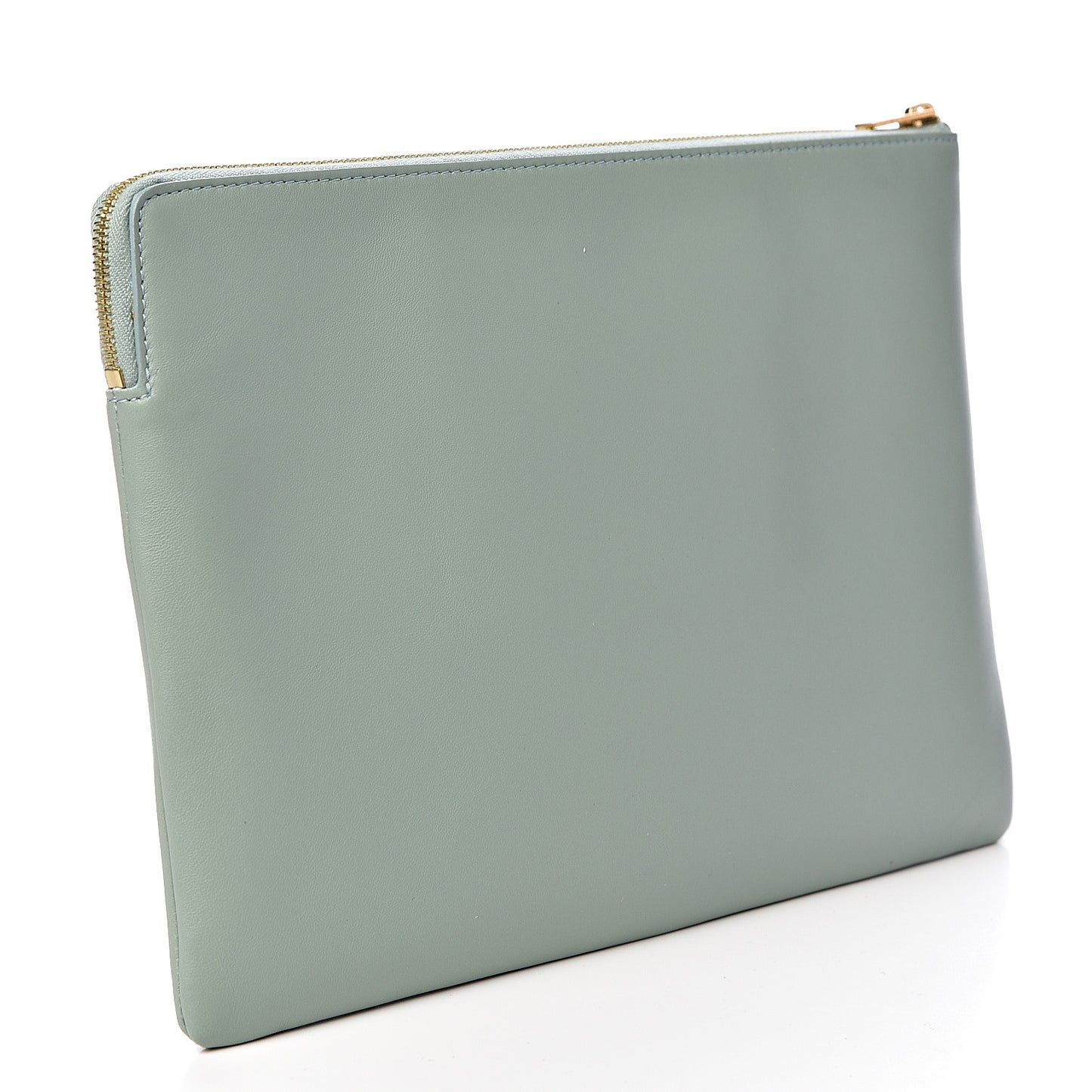 Cloudy Lambskin Solo Zip Pouch Lime