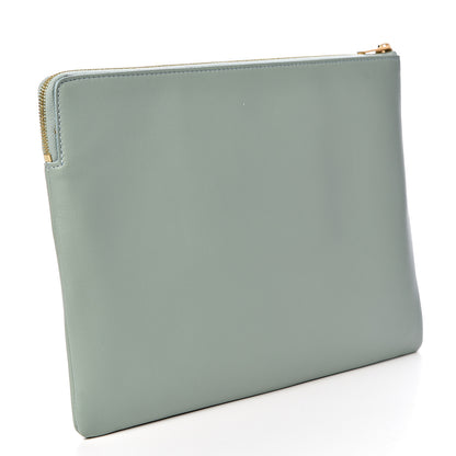 Celine Cloudy Lambskin Solo Zip Pouch Lime 3 of 10
