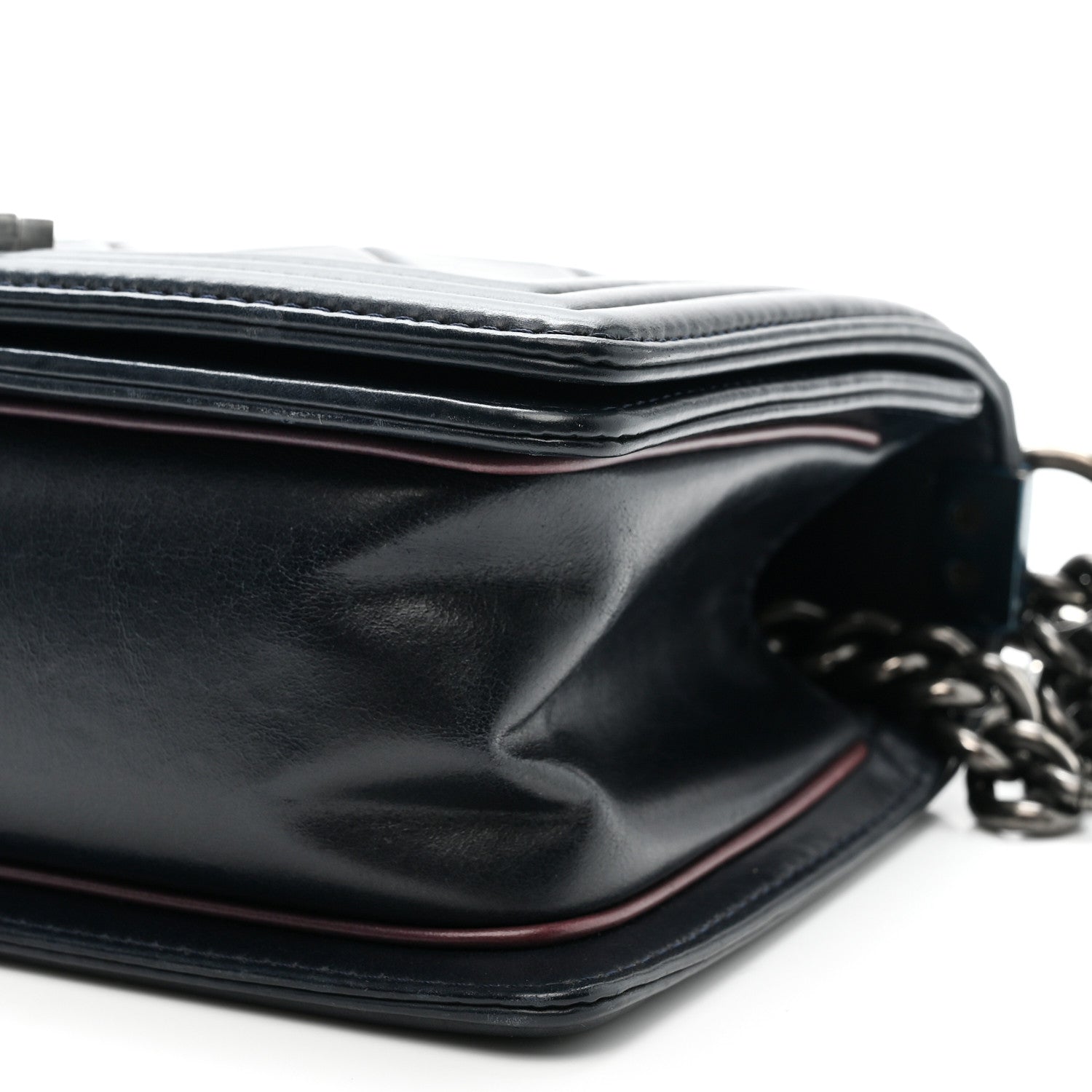 Chanel Calfskin Embossed Medium Paris Salzburg Boy Flap Navy 10 of 10