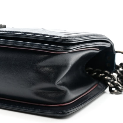 Chanel Calfskin Embossed Medium Paris Salzburg Boy Flap Navy 10 of 10