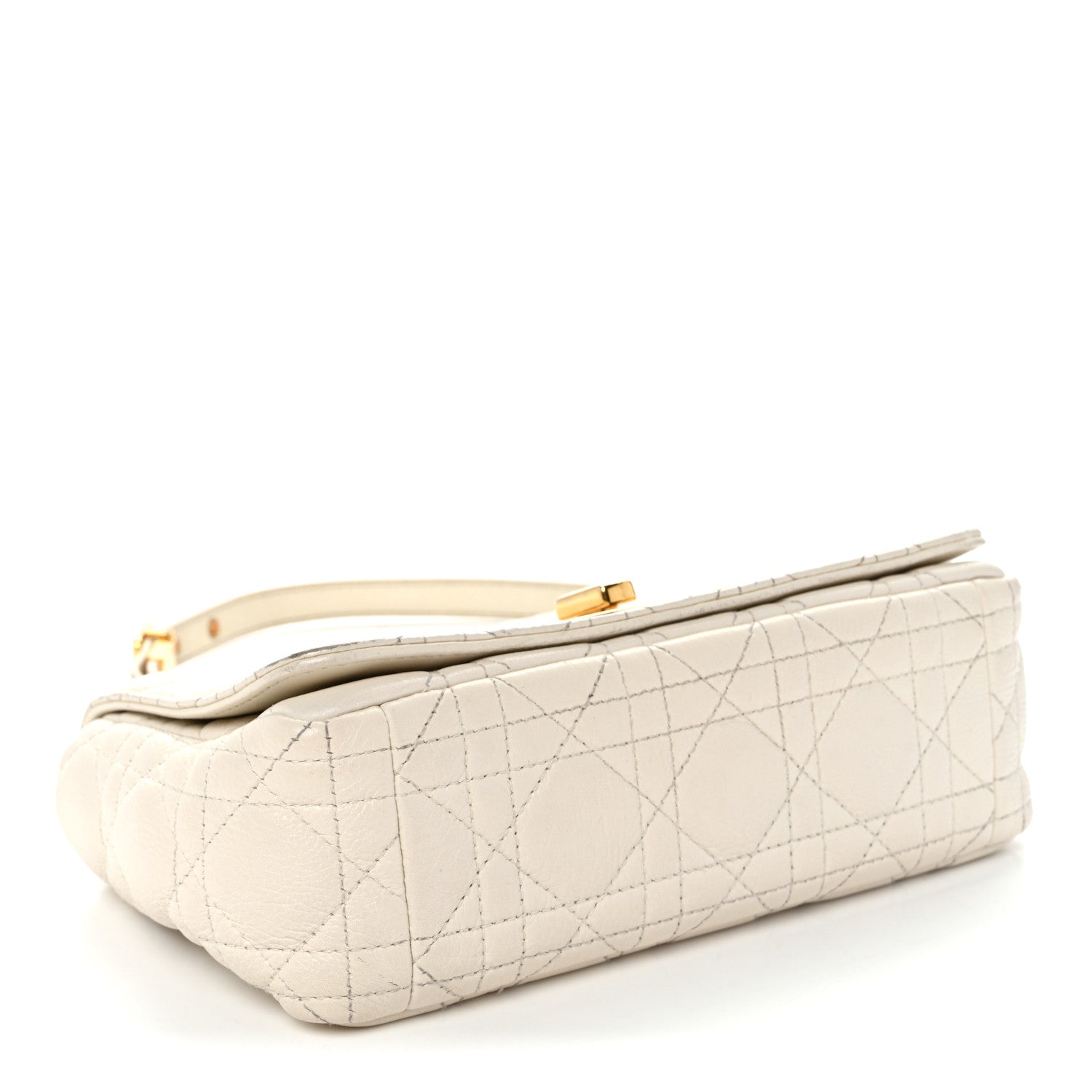 Christian Dior Calfskin Cannage Small Caro Bag Ivory 4 of 12