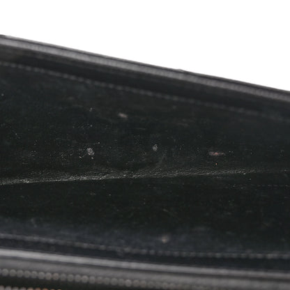 Saint Laurent Grain De Poudre Matelasse Chevron Monogram Monochrome Chain Wallet Black 10 of 12