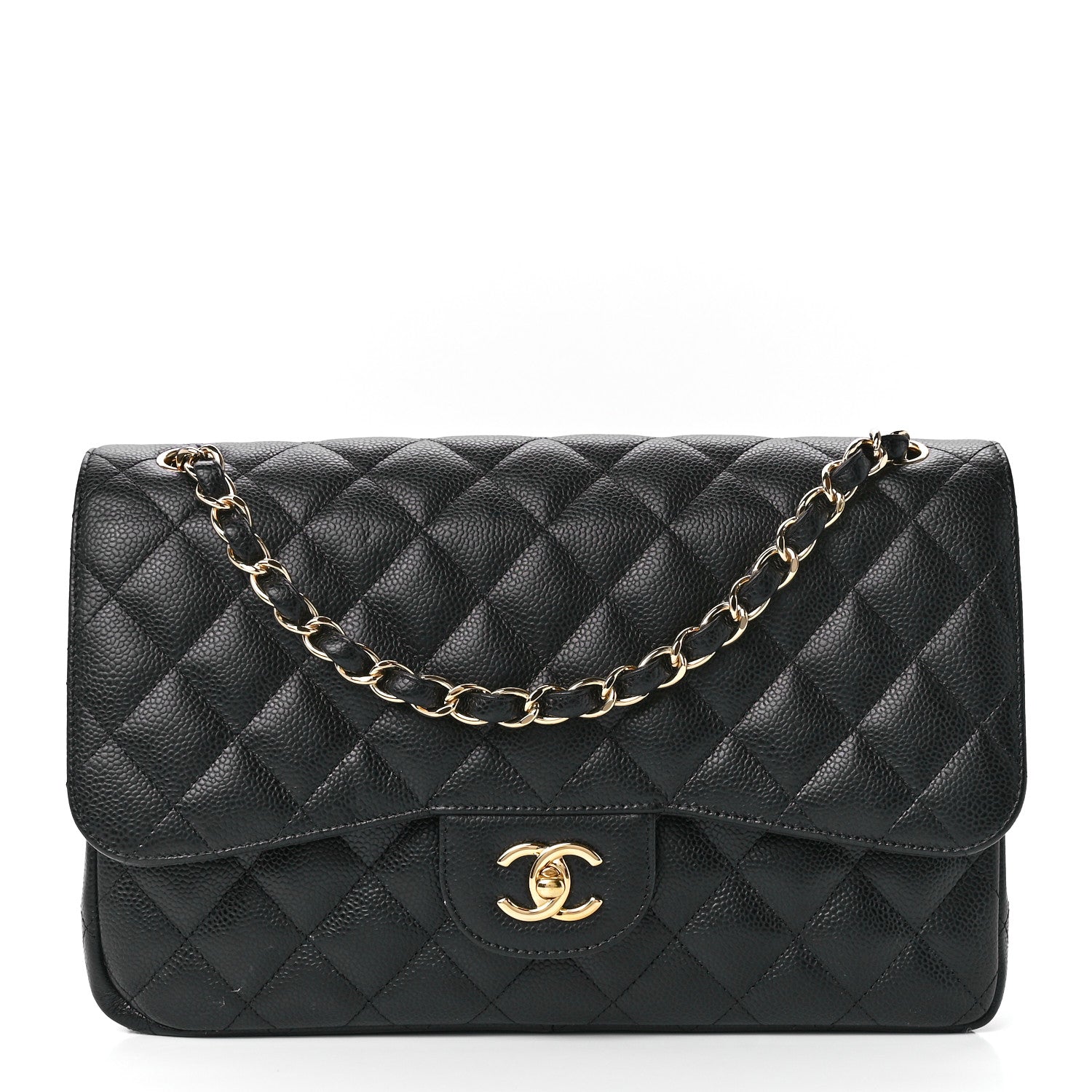 Chanel Caviar Quilted Jumbo Double Flap Black 1 of 12