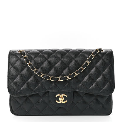 Chanel Caviar Quilted Jumbo Double Flap Black 1 of 12