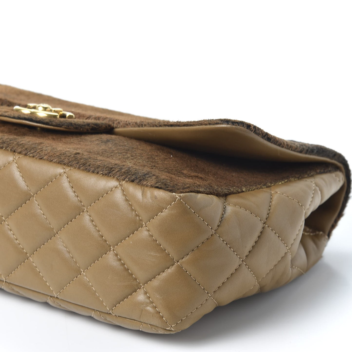 Pony Hair Lambskin Medium Paris Dallas Single Flap Brown