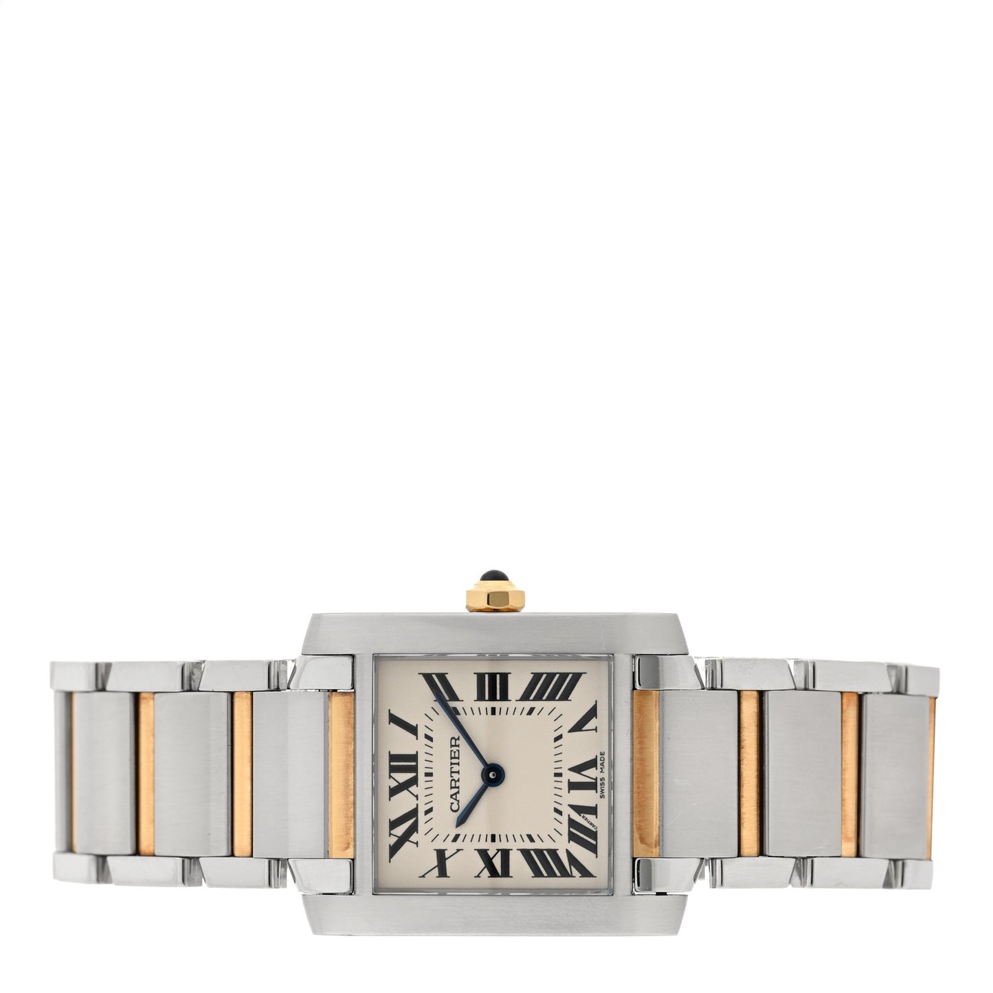 Stainless Steel 18K Yellow Gold 25mm Tank Francaise Quartz Watch