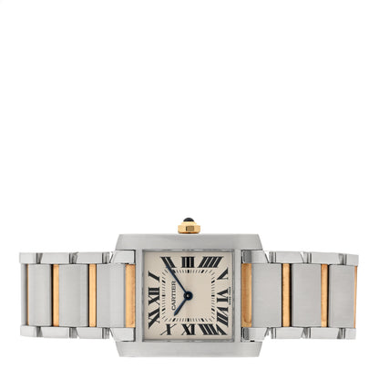 Cartier Stainless Steel 18K Yellow Gold 25mm Tank Francaise Quartz Watch 2 of 4