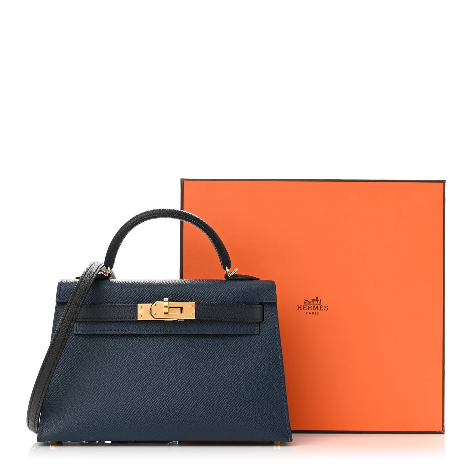 Hermes Epsom Mini Kelly Sellier 20 Bleu De Prusse Bleu Nuit 10 of 10