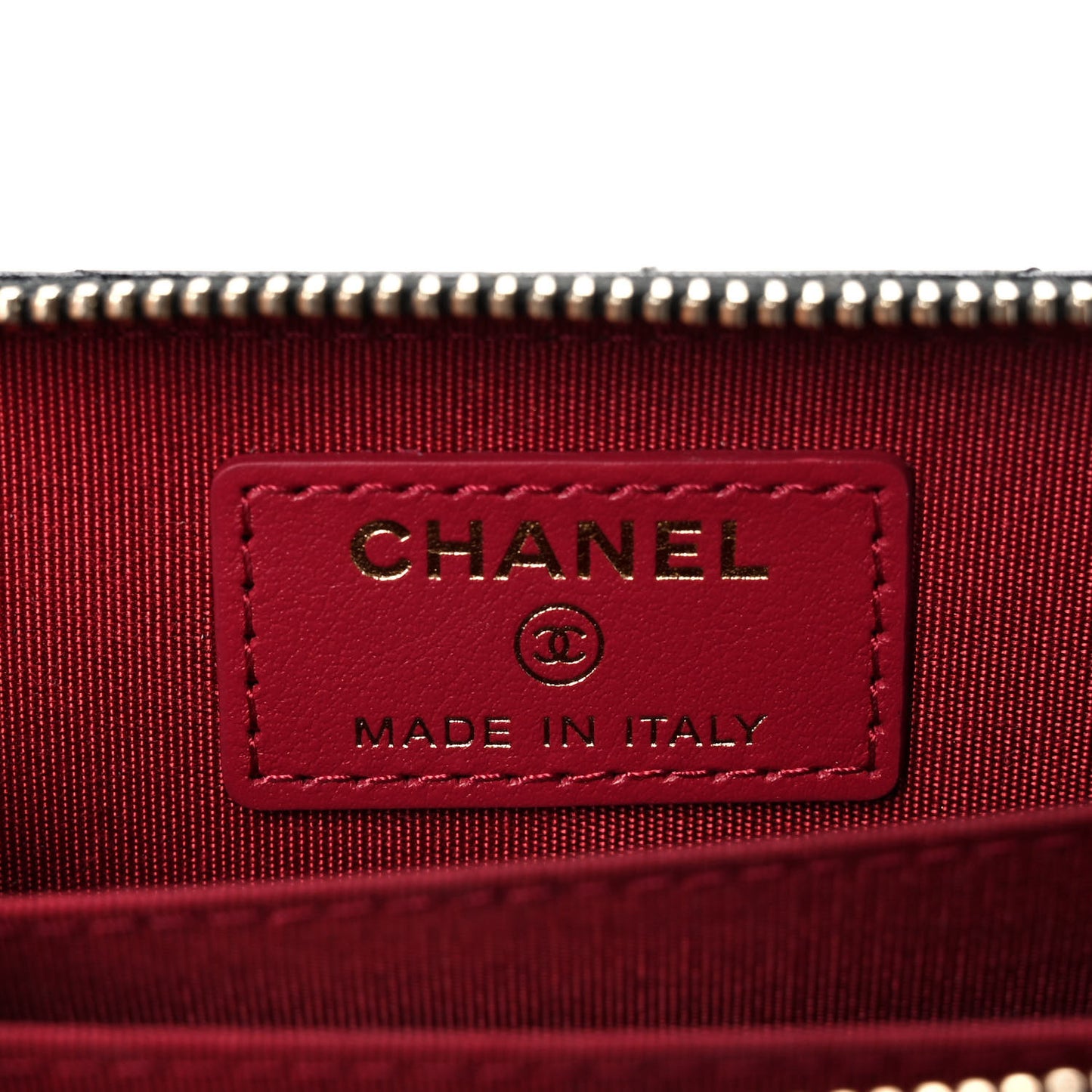 Shiny Goatskin Quilted Chanel 19 Zip Around Coin Purse Wallet Black