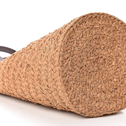 Saint Laurent Raffia Calfskin Small Panier Tote Naturale Nut 8 of 13