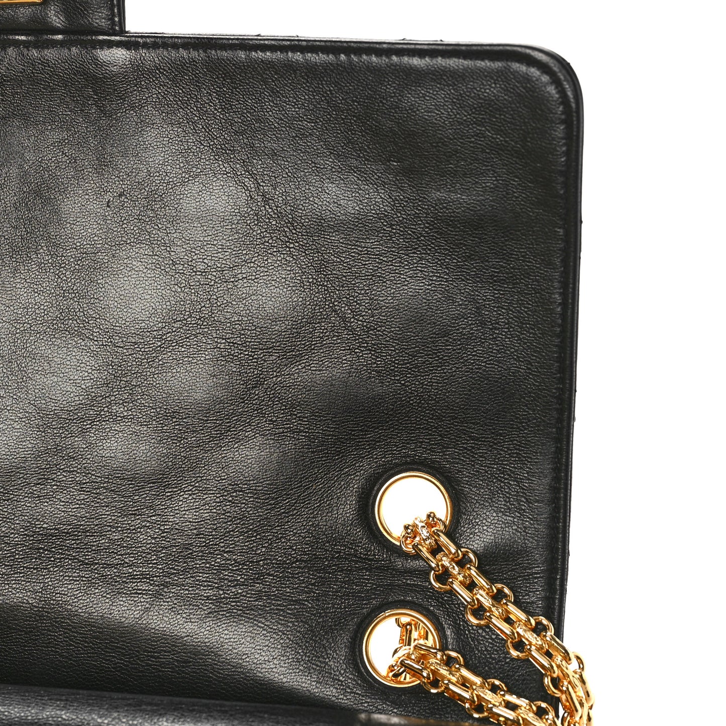 Lambskin Quilted Medium Double Flap Bijoux Chain Black