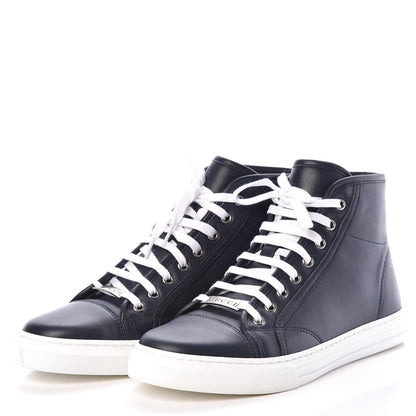 Gucci Calfskin Miro Soft Mens High Top Sneakers 9 Blue 3 of 8