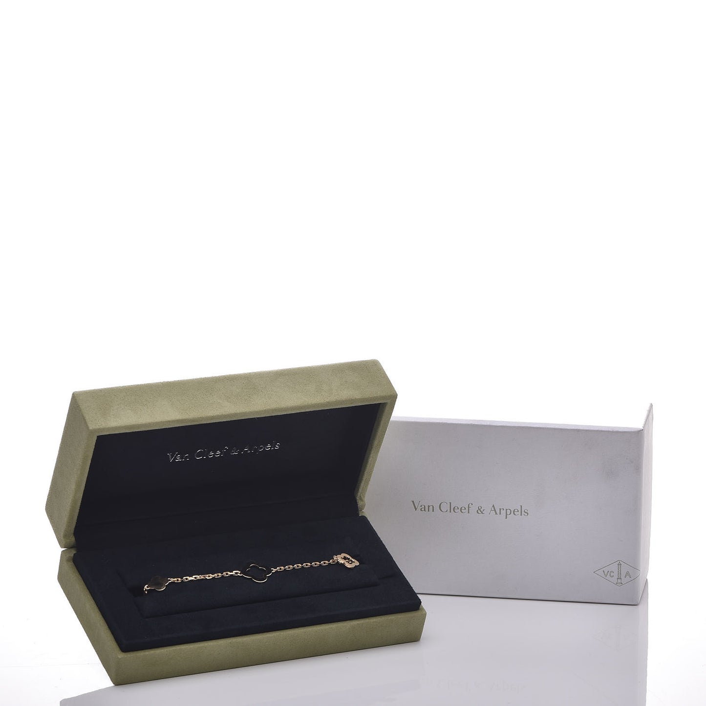 18K Yellow Gold 3 Motifs Byzantine Alhambra Bracelet