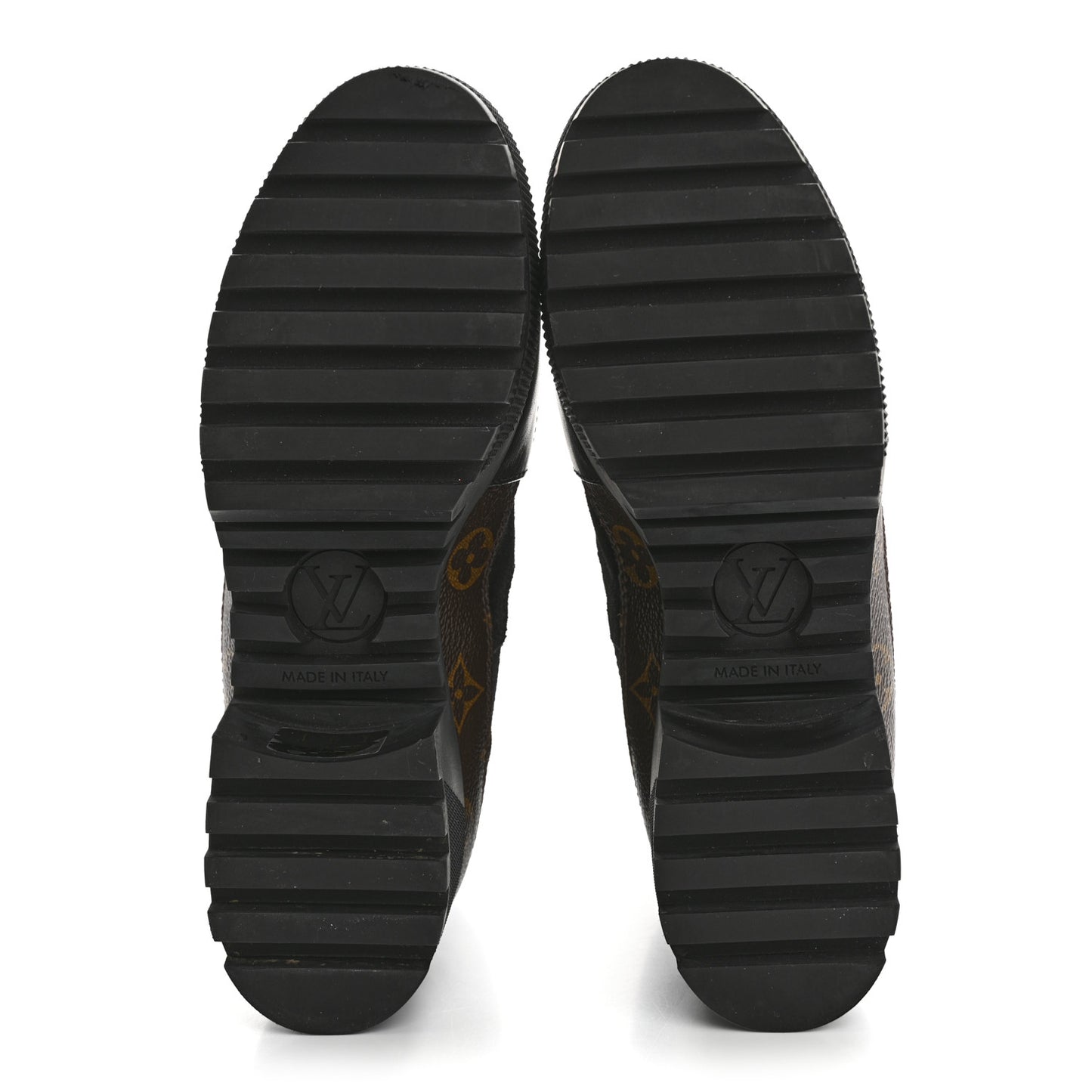 Suede Calfskin Monogram Laureate Platform Desert Boots 38 Black