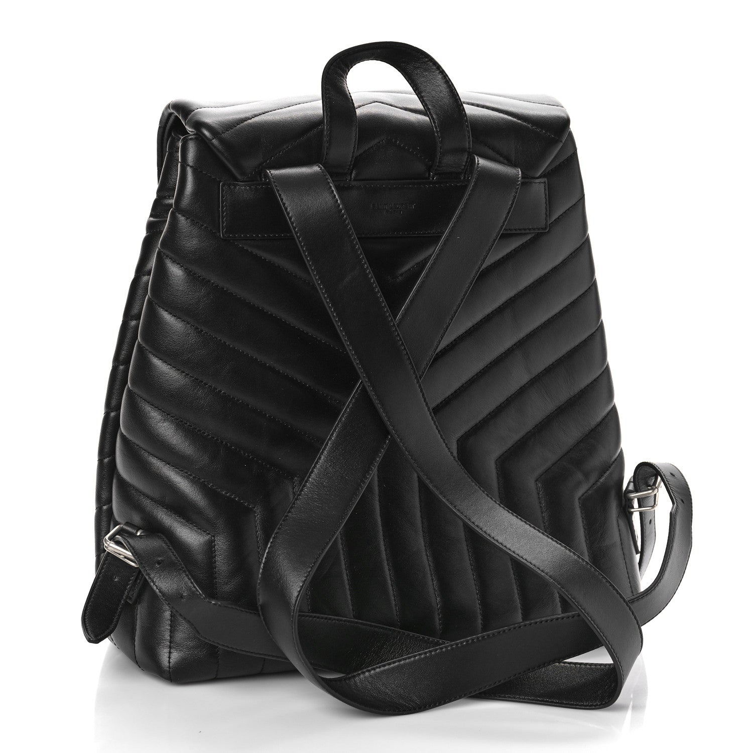 Saint Laurent Calfskin Y Quilted Monogram Medium Loulou Backpack Black 2 of 7